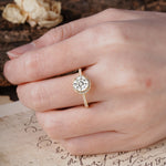Luxurious, Vintage, Dazzling 4-Prong Round-Cut Lab Diamond Engagement Ring - Additional view