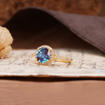Luxurious, Vintage, Dazzling 4-Prong Round-Cut Alexandrite Engagement Ring - Additional view