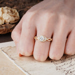 Vintage Round Cut Moissanite Halo Twisted Engagement Ring - Additional view