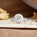 Luxurious and Dazzling 4 Prong Round Cut Lab Diamond Engagement Ring - Additional view