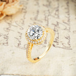 Luxurious and Dazzling 4 Prong Round Cut Moissanite Engagement Ring - Additional view