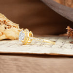 Luxurious and Dazzling 4 Prong Round Cut Moissanite Engagement Ring - Additional view