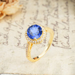 Luxurious and Dazzling 4 Prong Round Cut Sapphire Engagement Ring - Additional view
