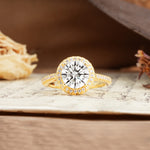 Luxurious and Dazzling 4 Prong Round Cut Lab Diamond Engagement Ring - Additional view