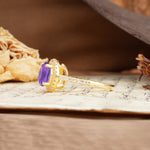 Luxurious and Dazzling 4 Prong Round Cut Amethyst Engagement Ring - Additional view