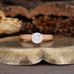 Retro-Minimalist 4-Prong Round Cut Moissanite Engagement Ring - Additional view