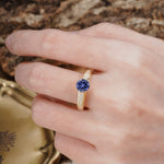 Retro-Minimalist 4-Prong Round Cut Tanzanite Engagement Ring - Additional view