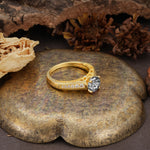 Retro-Minimalist 4-Prong Round Cut Black Rutilated Quartz Engagement Ring - Additional view