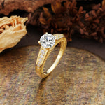 Retro-Minimalist 4-Prong Round Cut Lab Diamond Engagement Ring - Additional view