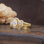 Vintage Milgrain Beaded Mixed Cut Moissanite Stacking Wedding Band - Additional view