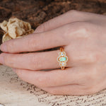 Vintage Milgrain Beaded Mixed Cut Fire Opal Stacking Wedding Band - Additional view