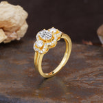 Vintage Milgrain Beaded Mixed Cut Lab Diamond Stacking Wedding Band - Additional view