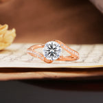 Unique 2 Prong Round Cut Lab Diamond Engagement Ring - Additional view