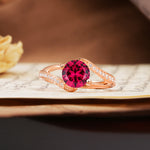 Unique 2 Prong Round Cut Ruby Engagement Ring - Additional view