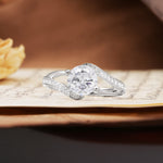 Unique 2 Prong Round Cut Moissanite Engagement Ring - Additional view