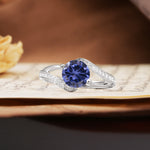 Unique 2 Prong Round Cut Tanzanite Engagement Ring - Additional view