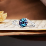 Unique 2 Prong Round Cut Alexandrite Engagement Ring - Additional view