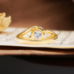 Unique 2 Prong Round Cut Moissanite Engagement Ring - Additional view