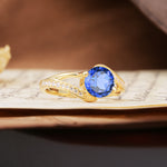 Unique 2 Prong Round Cut Sapphire Engagement Ring - Additional view