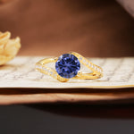Unique 2 Prong Round Cut Tanzanite Engagement Ring - Additional view