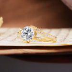 Unique 2 Prong Round Cut Lab Diamond Engagement Ring - Additional view