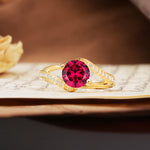 Unique 2 Prong Round Cut Ruby Engagement Ring - Additional view