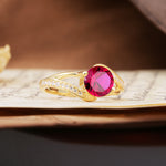 Unique 2 Prong Round Cut Ruby Engagement Ring - Additional view