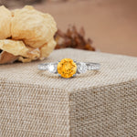 Classic 4 Prong Round Cut Citrine Engagement Ring - Additional view