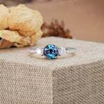 Classic 4 Prong Round Cut Alexandrite Engagement Ring - Additional view