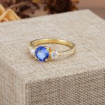 Classic 4 Prong Round Cut Sapphire Engagement Ring - Additional view
