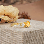 Classic 4 Prong Round Cut Citrine Engagement Ring - Additional view