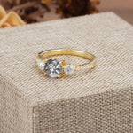 Classic 4 Prong Round Cut Black Rutilated Quartz Engagement Ring - Additional view