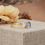 Classic 4 Prong Round Cut Black Rutilated Quartz Engagement Ring - Additional view