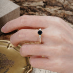 Classic 4 Prong Round Cut Black Onyx Engagement Ring - Additional view
