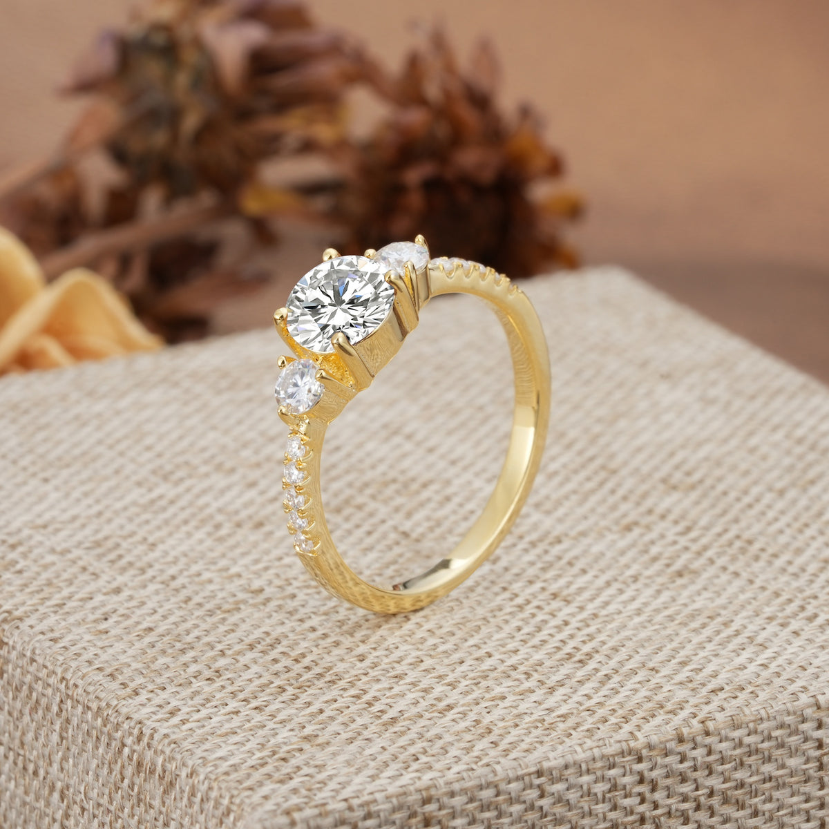 Classic 4 Prong Round Cut Lab Diamond Engagement Ring - Additional view