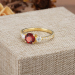 Classic 4 Prong Round Cut Garnet Engagement Ring - Additional view