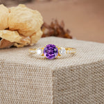 Classic 4 Prong Round Cut Amethyst Engagement Ring - Additional view