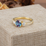 Classic 4 Prong Round Cut Alexandrite Engagement Ring - Additional view