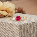 Classic 4 Prong Round Cut Ruby Engagement Ring - Additional view