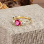 Classic 4 Prong Round Cut Ruby Engagement Ring - Additional view