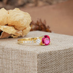 Classic 4 Prong Round Cut Ruby Engagement Ring - Additional view