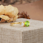 Classic 4 Prong Round Cut Peridot Engagement Ring - Additional view