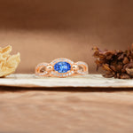 Luxurious And Unique 4 Prong Oval Cut Sapphire Engagement Ring - Additional view