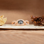 Luxurious And Unique 4 Prong Oval Cut Black Rutilated Quartz Engagement Ring - Additional view