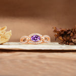 Luxurious And Unique 4 Prong Oval Cut Amethyst Engagement Ring - Additional view