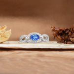 Luxurious And Unique 4 Prong Oval Cut Sapphire Engagement Ring - Additional view