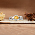 Luxurious And Unique 4 Prong Oval Cut Citrine Engagement Ring - Additional view