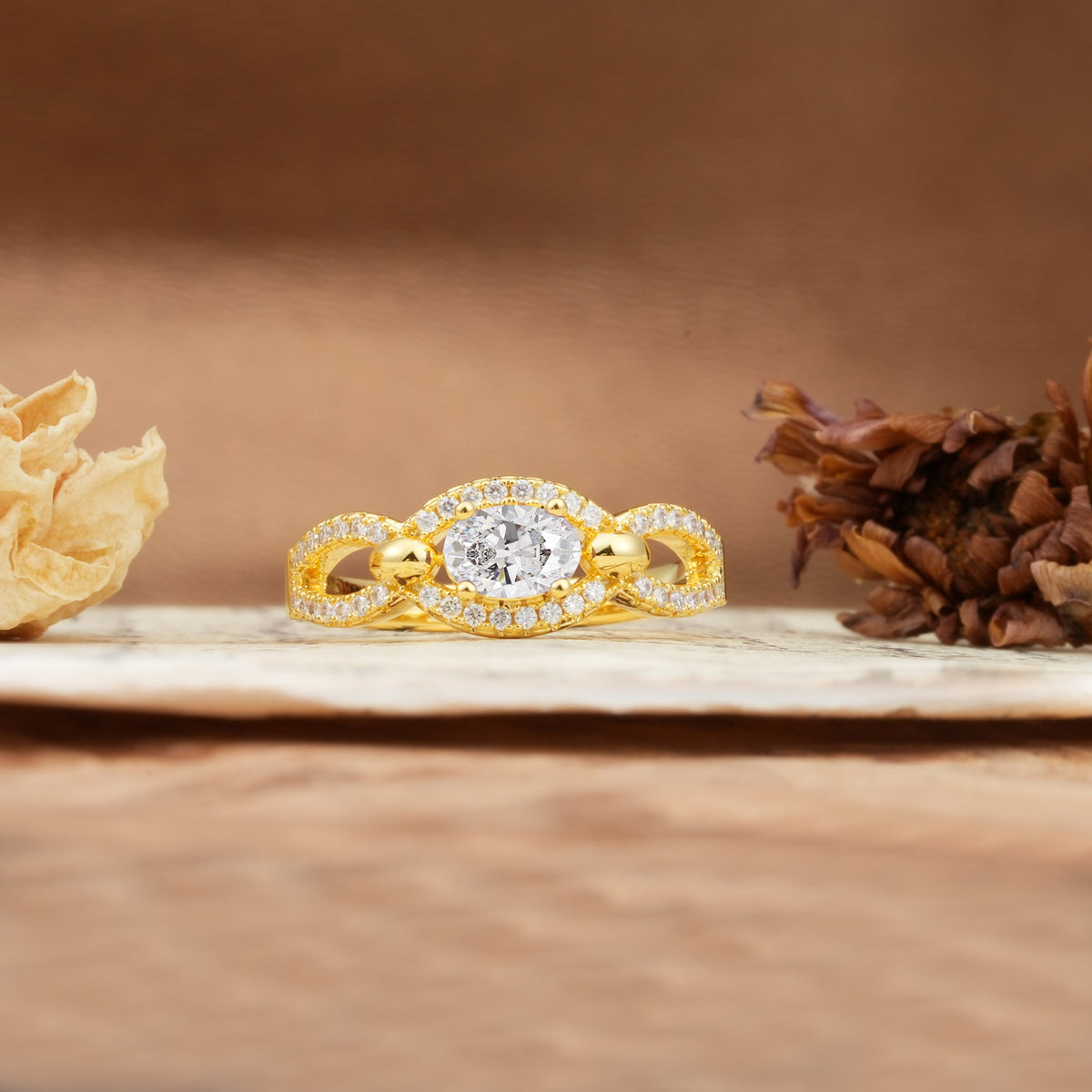 Luxurious And Unique 4 Prong Oval Cut Moissanite Engagement Ring - Additional view