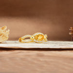 Luxurious And Unique 4 Prong Oval Cut Citrine Engagement Ring - Additional view