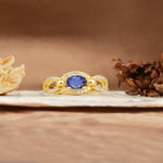 Luxurious And Unique 4 Prong Oval Cut Tanzanite Engagement Ring - Additional view